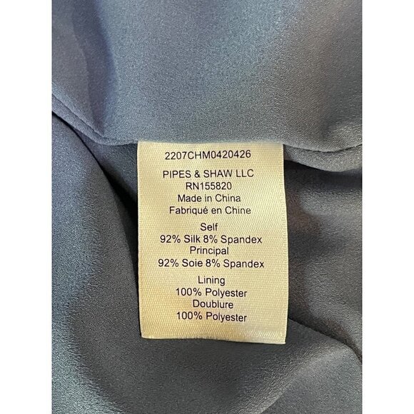 Veronica Beard Agatha Silk Dress Steel Blue Womens 0 - Picture 9 of 13